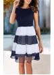 Chiffon Striped Short Dress  